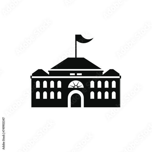City parliament icon. Congress Capitol Single Icon. Palace of Congress, Buenos Aires icon. Linear style sign for mobile concept and web design. Vermont State Solid Vector Illustration.