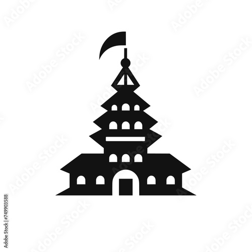 Logotype. EPS 10. Bank building icon. Vector illustration for graphic design, website, app. School building icon in trendy outline style design. Element of hotel icon for mobile concept and web apps.