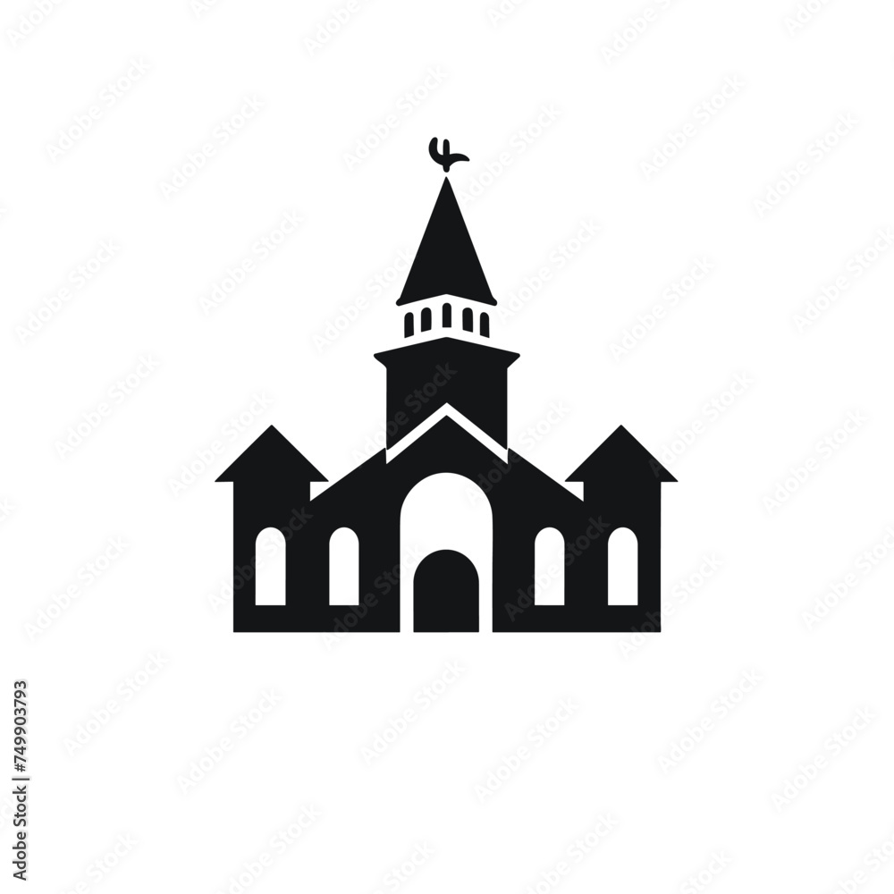 Church Icon Design Vector Template. Church building icon. Church icon. Religion illustration sign. Church tower. Church icon vector illustration template.