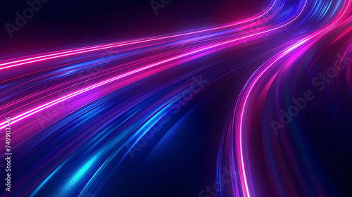 Neon futuristic flashes. Motion light lines backdrop. For banner, postcard.