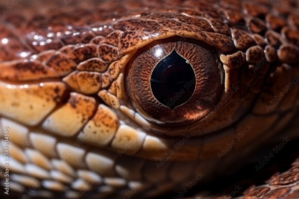 Fototapeta premium Colorful snake python cobra viper forest hiding waiting for prey rainforest jungle untouched nature predator venomous venom dangerous wildlife poisonous animal skin tail creepy african exotic species