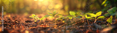Nature’s Spotlight: Sunlight on Small Plants