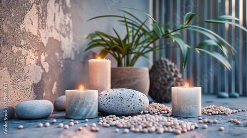 Beautiful Candlelight Arrangement, Aromatherapy Spa Design with Peaceful Ambiance