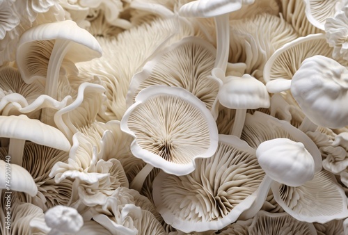 a close-up of white mushrooms