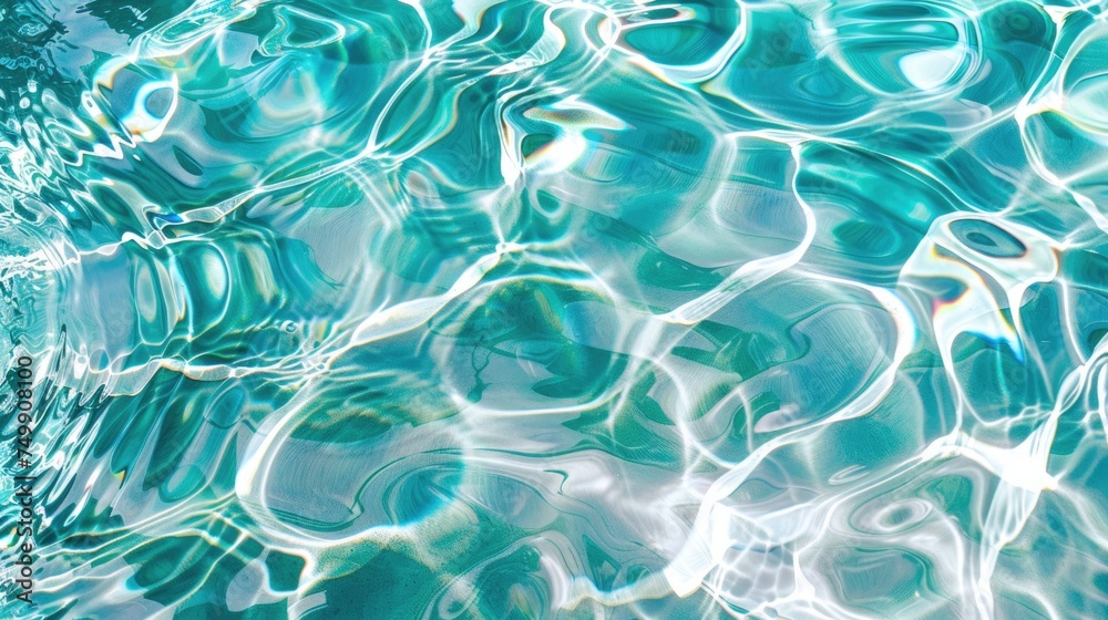 Blue Theme Flowing Water With Waves Background Wallpaper