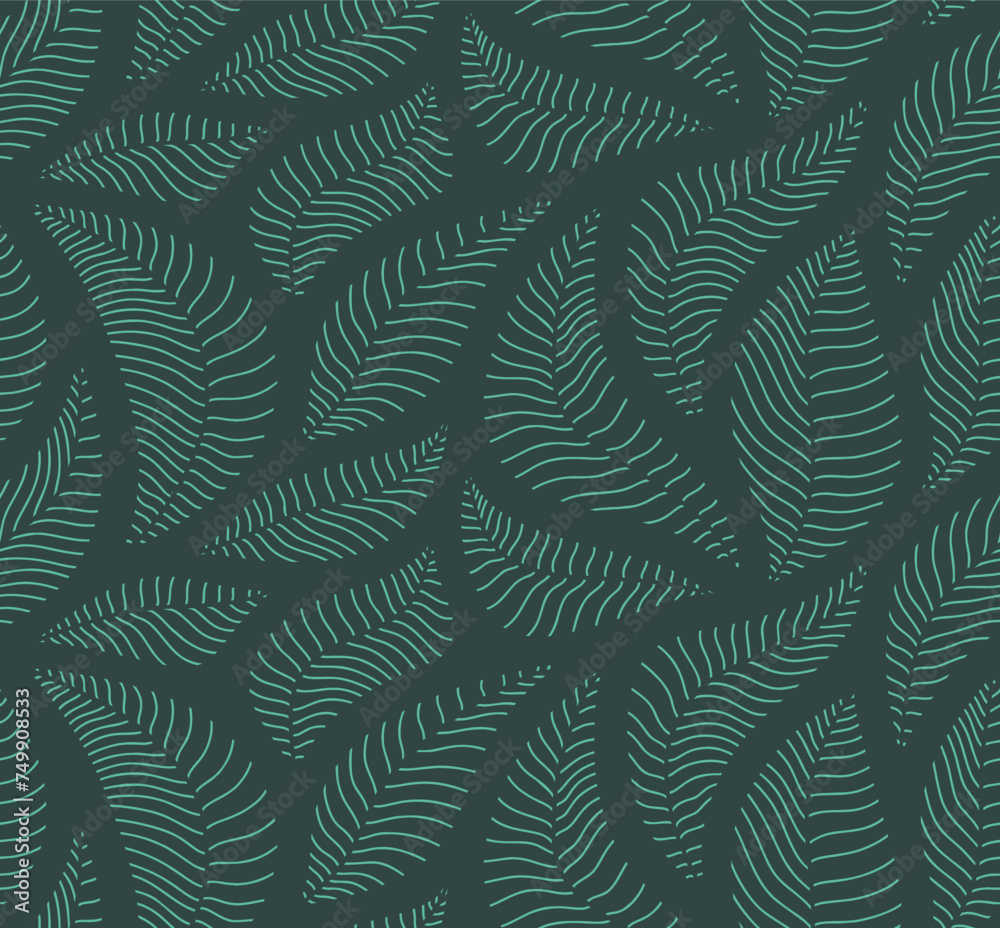 palm leaf leaves seamless pattern.	