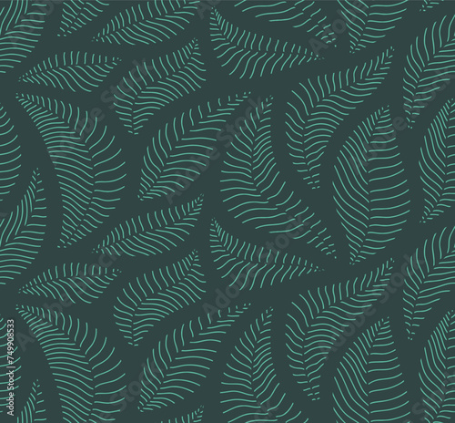 palm leaf leaves seamless pattern. 