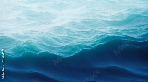Dreamy seascape with ethereal blue waves softly undulating in serene abstraction 