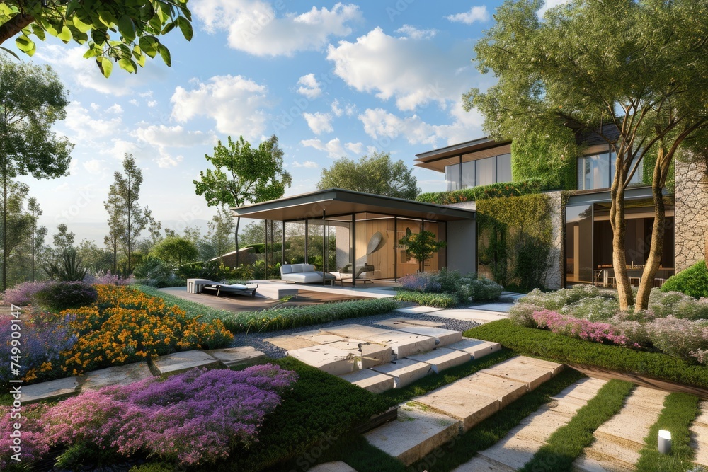Elegance in Bloom: A Luxurious New Villa with Secluded Backyard Garden