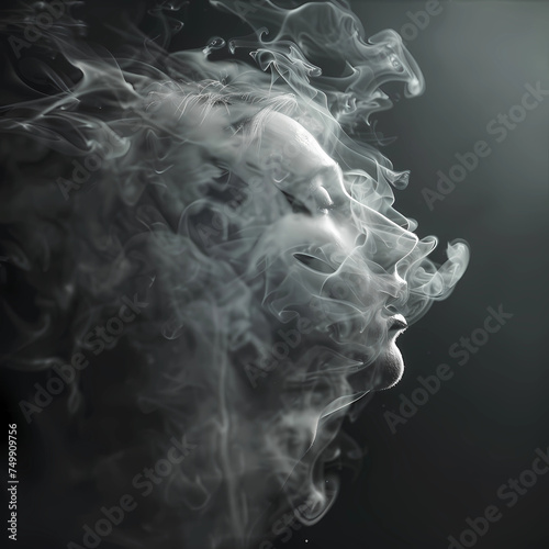 person in smoke