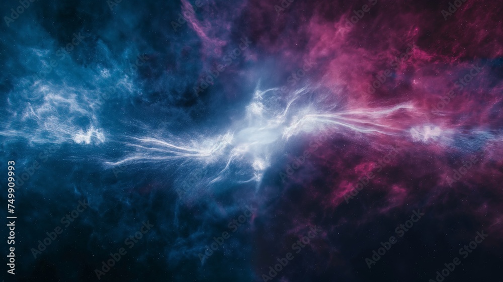 Vibrant Cosmic Nebula with Interstellar Clouds of Gas and Dust