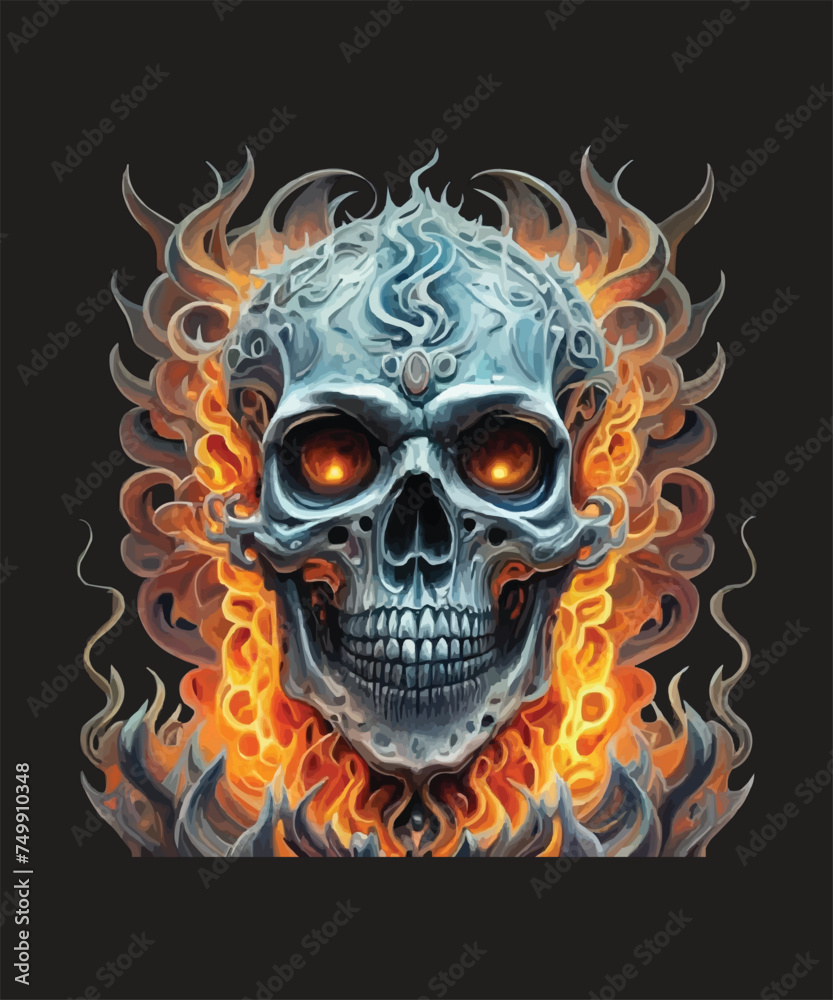 Skull head t-shirt vector illustration. Vector t-shirt art style. Skull head t-shirt vector illustration. Vector t-shirt art style.