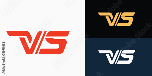 Versus letter logo. Battle vs match, game