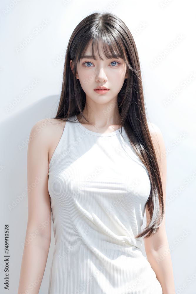 Gorgeous Young Female Model - Fashion or Cosmetics Model - Beauty with Perfect Fine Features - Beautiful Smooth Hair Gorgeous Young Female Model - Fashion or Cosmetics Model - Beauty with Perfect Fine Features - Beautiful Smooth Hair