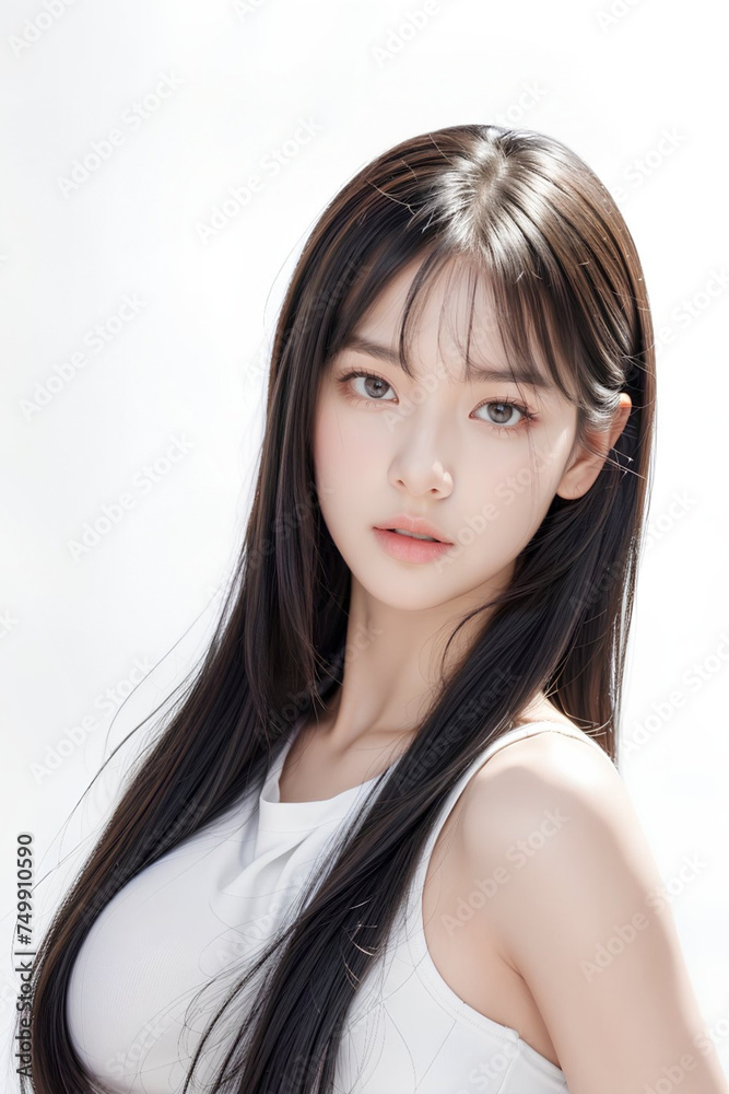 Gorgeous Young Female Model - Fashion or Cosmetics Model - Beauty with Perfect Fine Features - Beautiful Smooth Hair Gorgeous Young Female Model - Fashion or Cosmetics Model - Beauty with Perfect Fine Features - Beautiful Smooth Hair