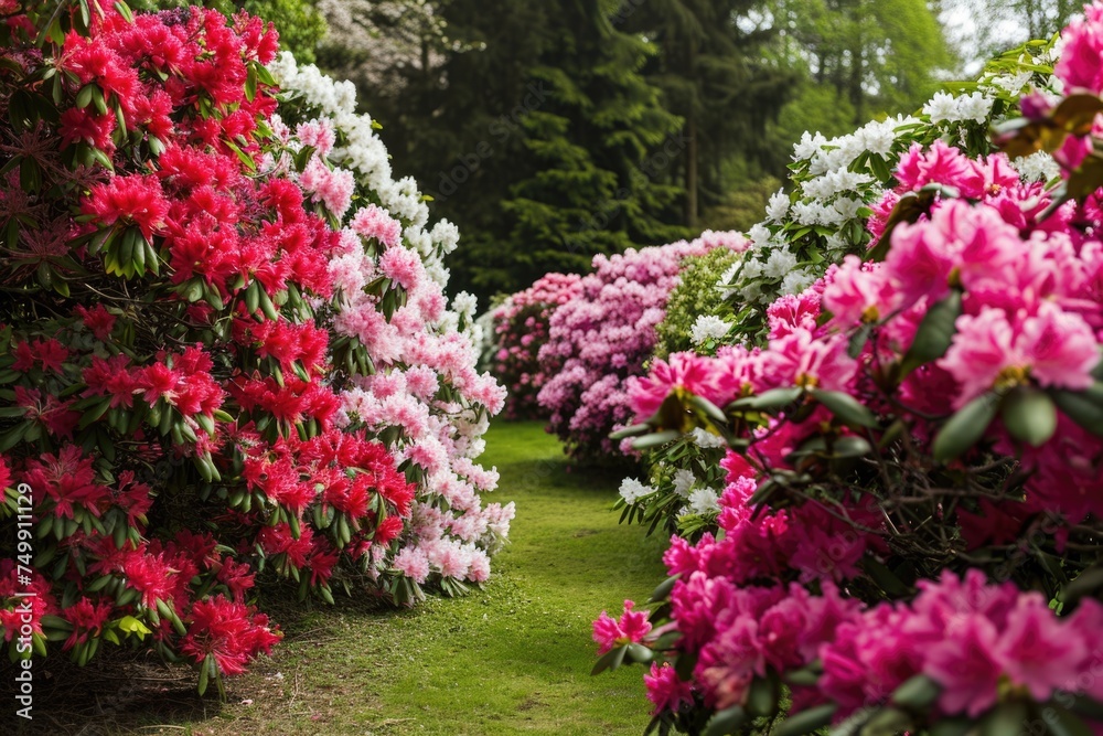 Enchanting Rhododendron: A Captivating Spring Garden in Full Bloom