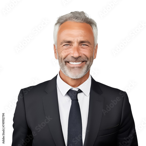 portrait of mature business man isolate on white background