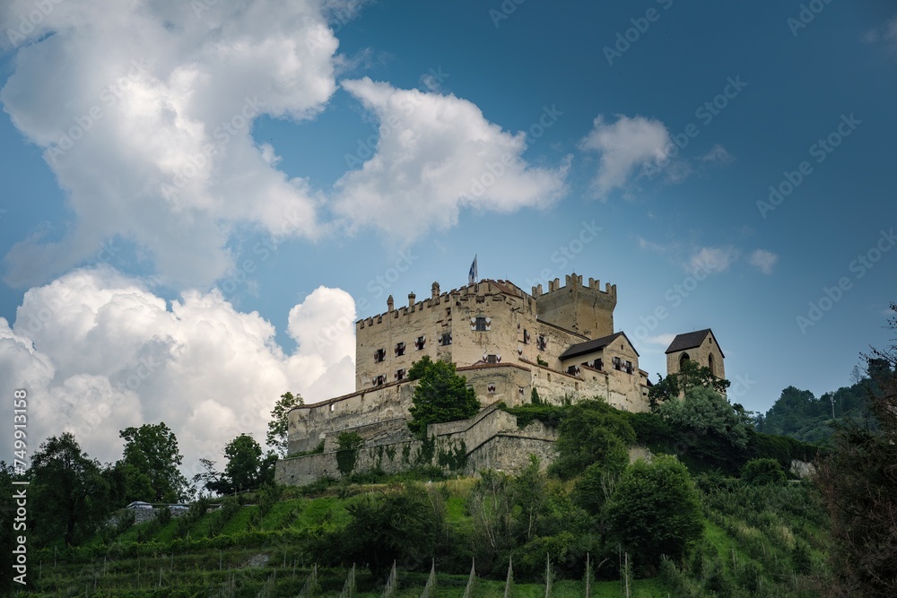 The ancient castle in the Alps in the South Tyrol region