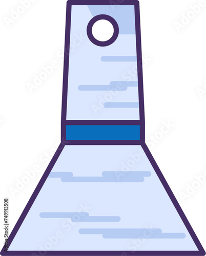 Repair construction spatula with wide metal blade. Professional DIY tools and equipment of highly qualified specialist. Simple colored stroked vector icon isolated on white background