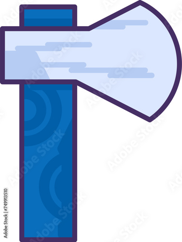 Short wood handle carpenter ax. Professional DIY tools and equipment of highly qualified specialist. Simple colored stroked vector icon isolated on white background