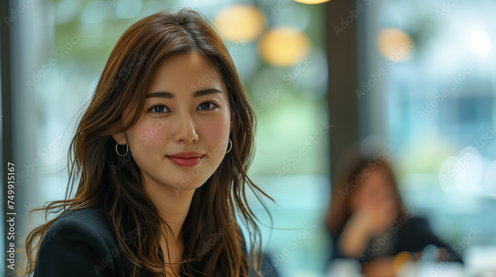 Fototapeta premium オフィスで働くビジネスウーマン 