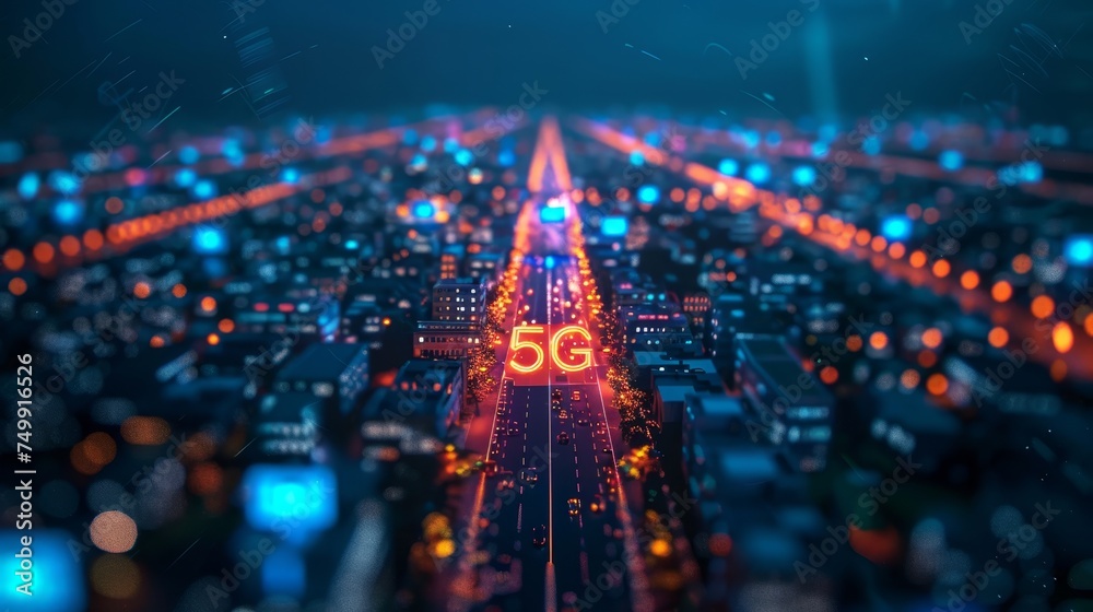 Fototapeta premium Next-generation 5G infrastructure for advanced telecommunications Emphasize on high-speed connectivity and technological innovation