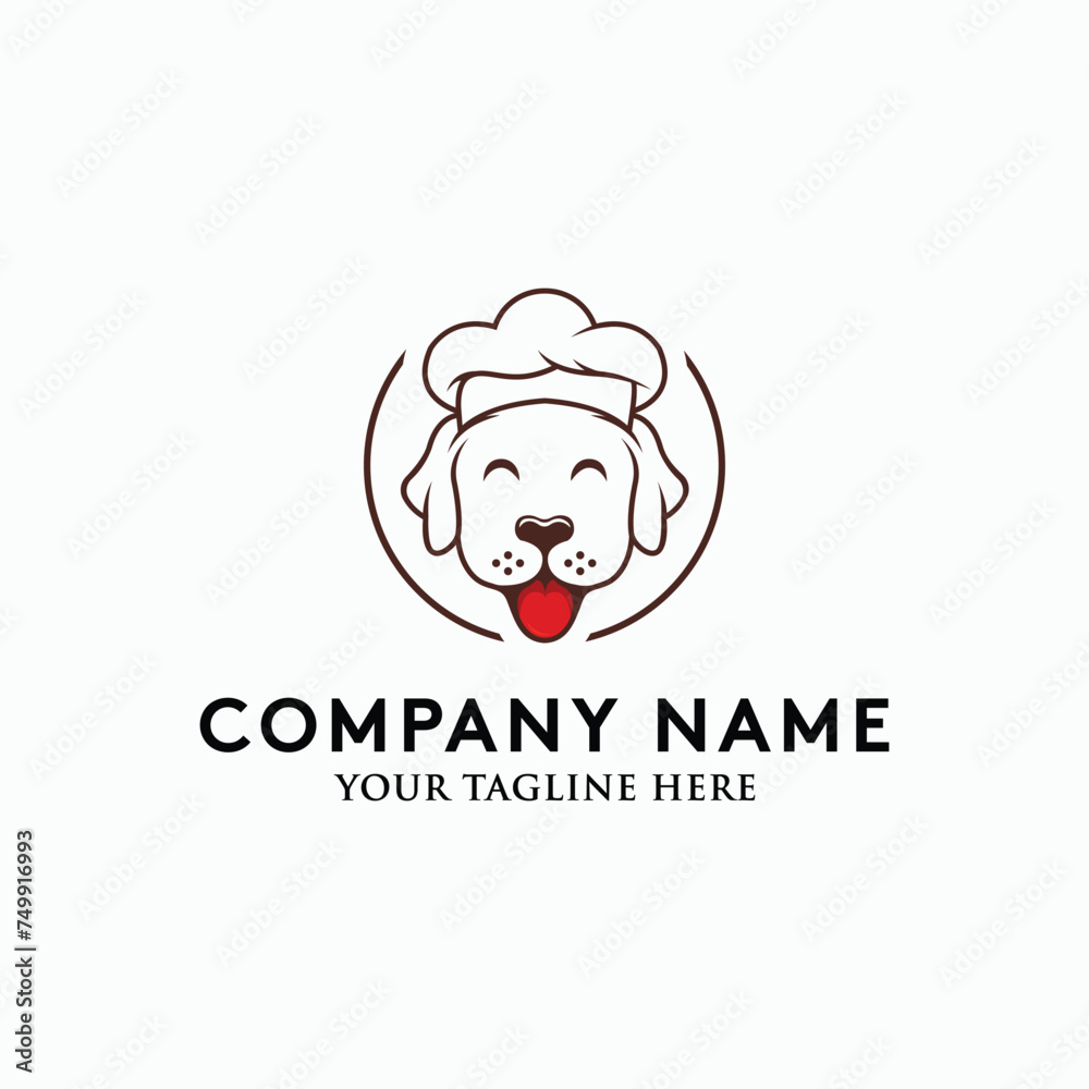Dog chef logo vector Dog chef logo vector