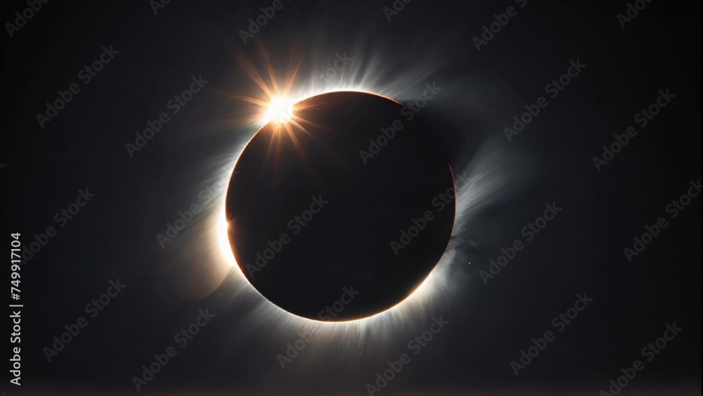 Landscape with a view of a solar eclipse