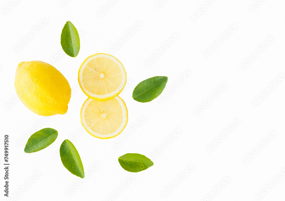 Close-up of slice lemon on white background Close-up of slice lemon on white background