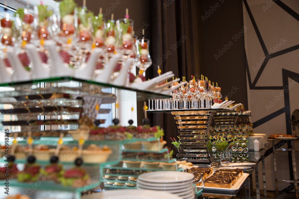 buffet, meals in the restaurant, snacks and canapes