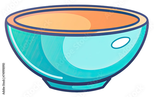 Decorative Bowl - Flat Logo Vector Cartoon Illustration. Isolated on a Transparent Background. Cutout PNG.