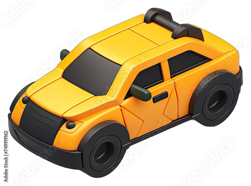 Miniature Toy Car - Flat Logo Vector Cartoon Illustration. Isolated on a Transparent Background. Cutout PNG.