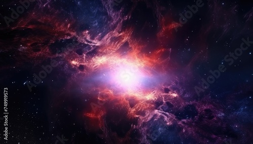 Colorful nebula rising start, red giant, black hole, deep space © png sublimation