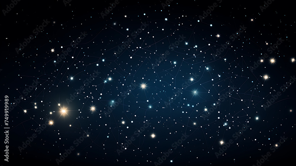 A vector image of a constellation in the night sky.