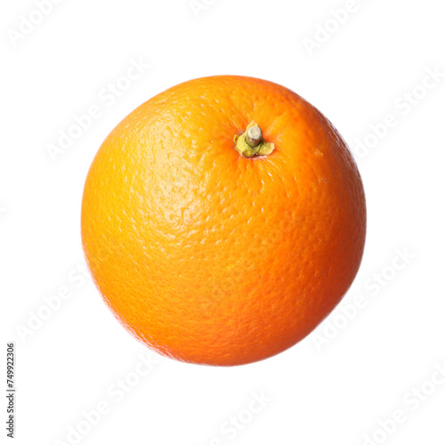 Citrus fruit. One fresh ripe orange isolated on white