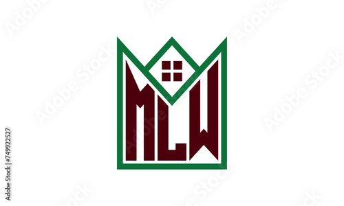 MLW initial letter real estate builders logo design vector. construction, housing, home marker, property, building, apartment, flat, compartment, business, corporate, house rent, rental, commercial