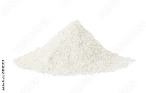 Pile of baking powder isolated on white