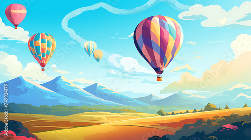 A vector image of a hot air balloon festival.