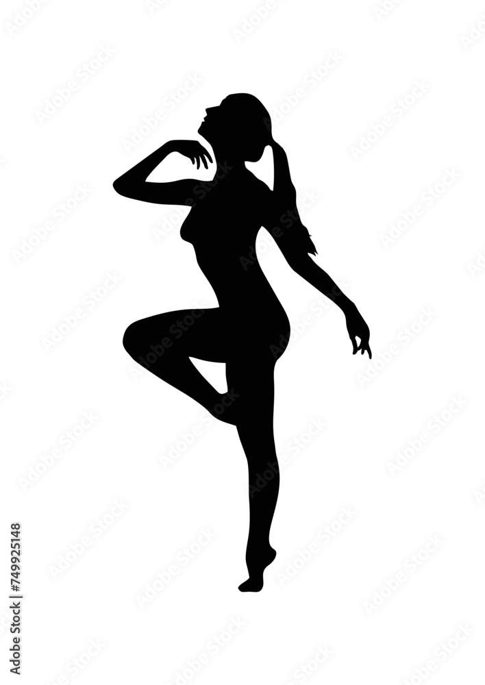 Silhouette vector Beauty Dancing girl