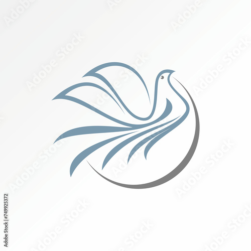 Logo design graphic concept creative premium abstract vector stock sign line art elegant flying bird dove pegeon Related to hand drawn beauty wildlife photo