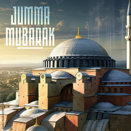 Jumma Mubarak Islamic festival social media post template photo
