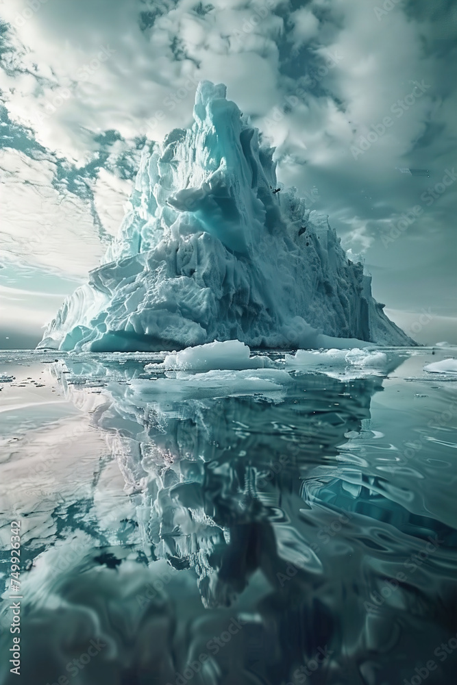 Time-lapse of a glacier melting and forming icebergs.