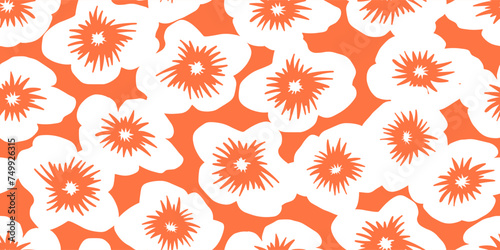 Vector hand drawn flowers. Seamless pattern for textile design, wallpaper, stationery, home decor, packaging, background, art and crafts.