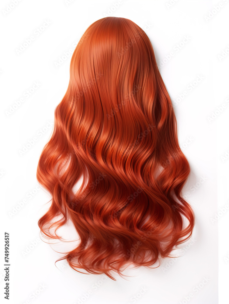Long hair wig isolated on white background, no shadow. Long hair wig isolated on white background, no shadow.