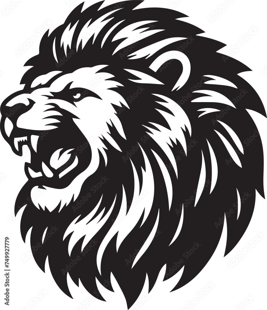 Wild Lion Roaring Logo Mascot Vector Illustration