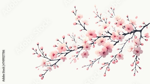 Sakura Branche white background © GG