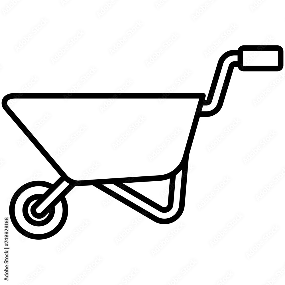 wheelbarrow black outline icon, related to industrial theme. use for modern concept, app, and web development. wheelbarrow black outline icon, related to industrial theme. use for modern concept, app, and web development.