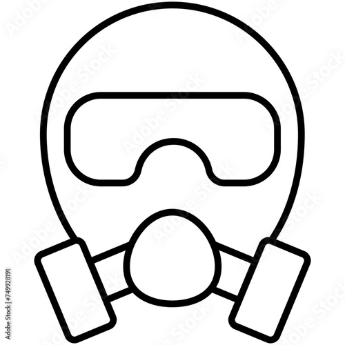 gas mask black outline icon, related to industrial theme. use for modern concept, app, and web development.