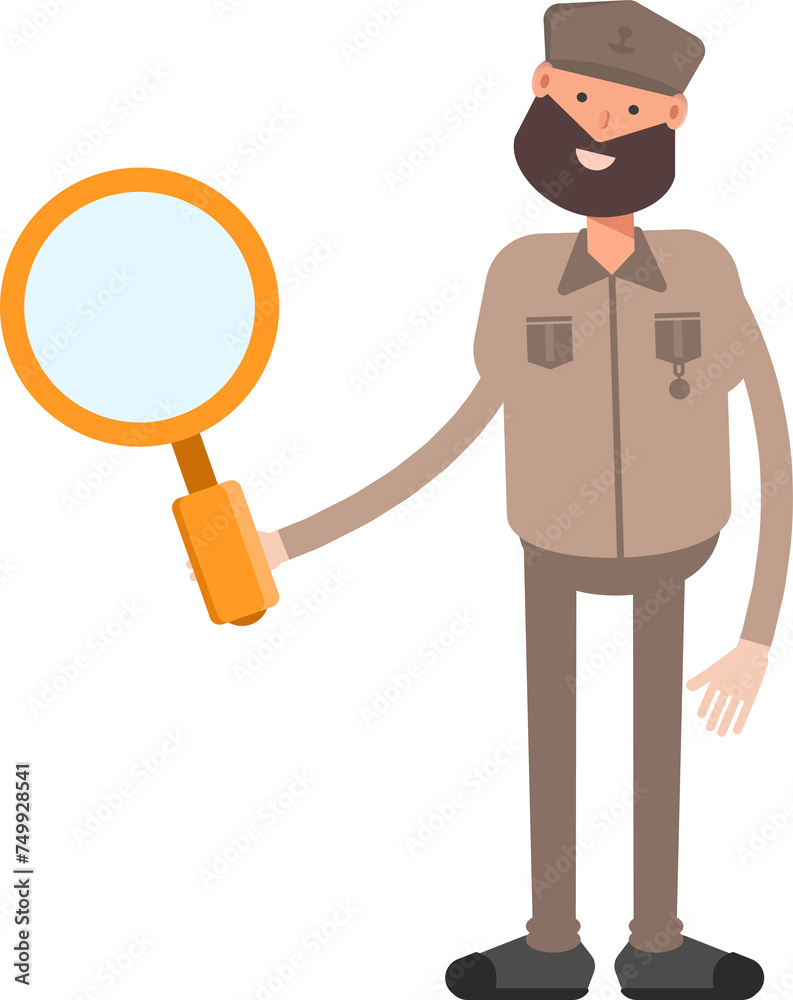 General or Soldier Character Holding Magnifier
General or Soldier Character Holding Magnifier