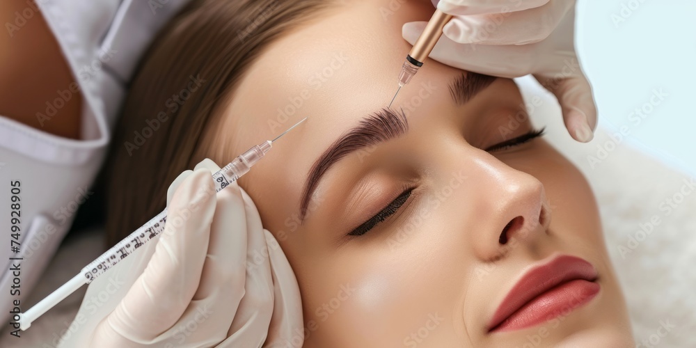 Caring for the skin. Cosmetic treatment on a woman's face. Spa beauty treatments. Facial care Caring for the skin. Cosmetic treatment on a woman's face. Spa beauty treatments. Facial care